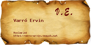 Varró Ervin névjegykártya